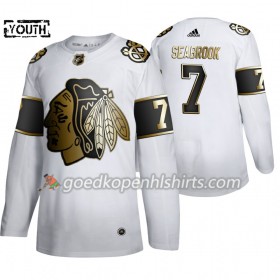 Chicago Blackhawks Brent Seabrook 7 Adidas 2019-2020 Golden Edition Wit Authentic Shirt - Kinderen